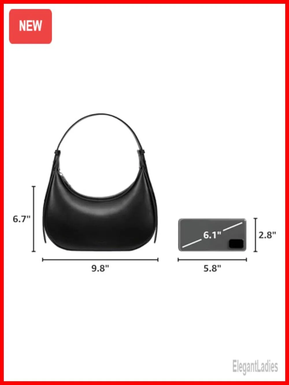 Vegan Leather RFID Crescent Hobo Bag Clutch Underarm Purse Top-Handle